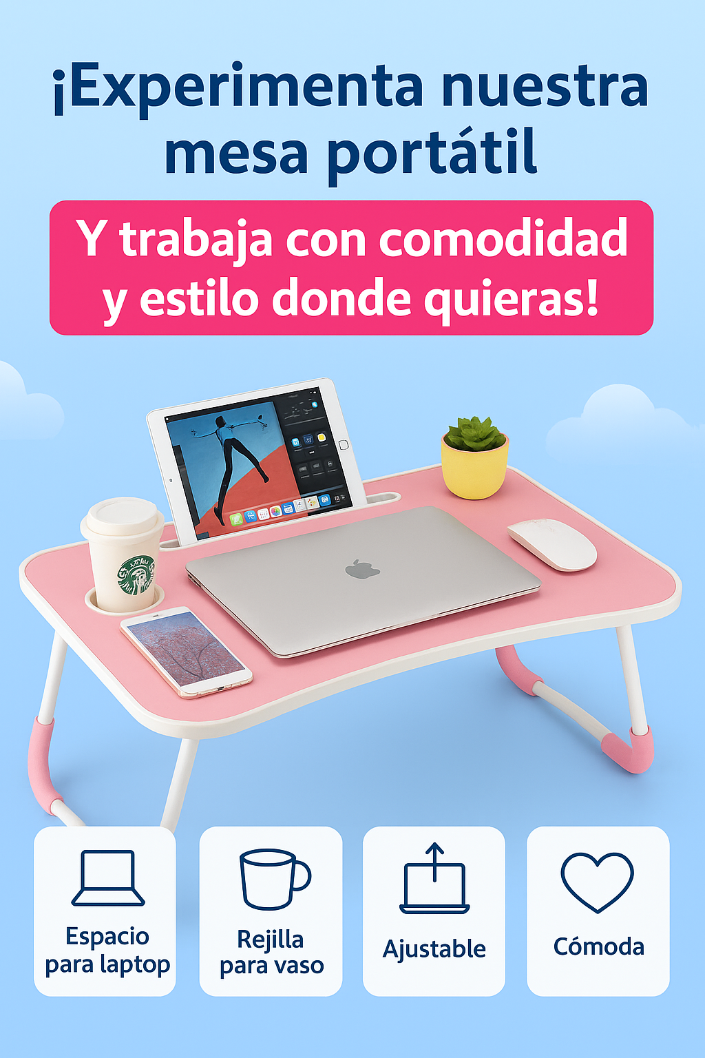 MESA PORTÁTIL PLEGABLE MULTIFUNCIONAL